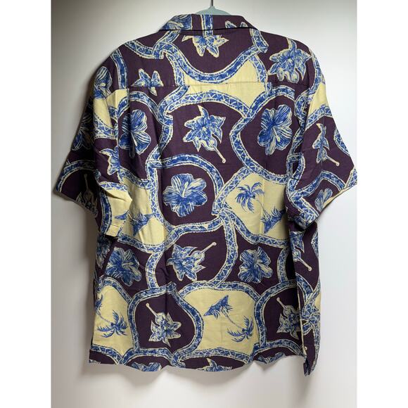 Caribbean 100% Silk Men’s CL Button Up Short Sleeve Shirt Floral Hawaiin - Picture 6 of 13